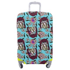 Braids Doll Daisies Blue Luggage Cover (medium) by snowwhitegirl