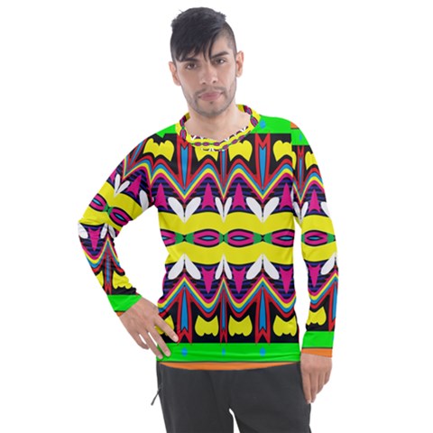 Colorful Shapes                                                Men s Pique Long Sleeve Tee by LalyLauraFLM