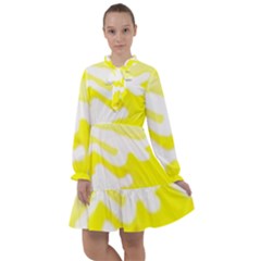 Golden Yellow Rose All Frills Chiffon Dress by Janetaudreywilson