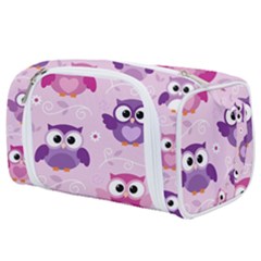 Seamless Cute Colourfull Owl Kids Pattern Toiletries Pouch by Amaryn4rt