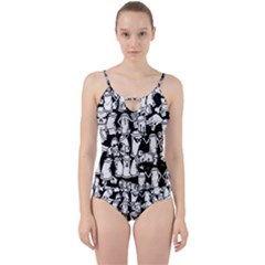 Graffiti Spray Can Characters Seamless Pattern Cut Out Top Tankini Set by Amaryn4rt