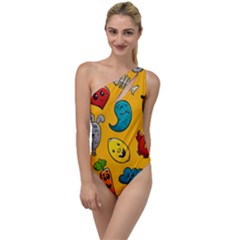 Graffiti Characters Seamless Ornament To One Side Swimsuit by Amaryn4rt