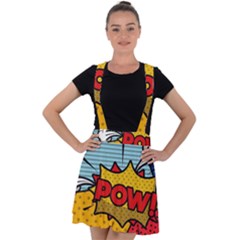 Pow Word Pop Art Style Expression Vector Velvet Suspender Skater Skirt by Amaryn4rt