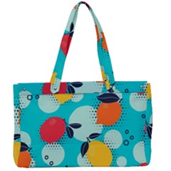 Pop Art Style Citrus Seamless Pattern Canvas Work Bag by Amaryn4rt