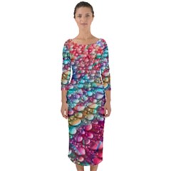 Rainbow Support Group  Quarter Sleeve Midi Bodycon Dress by ScottFreeArt