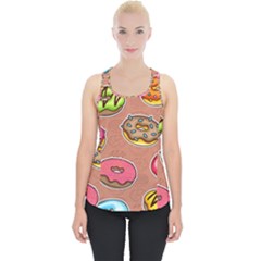 Doughnut Doodle Colorful Seamless Pattern Piece Up Tank Top by Amaryn4rt