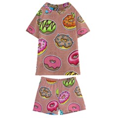 Doughnut Doodle Colorful Seamless Pattern Kids  Swim Tee And Shorts Set by Amaryn4rt