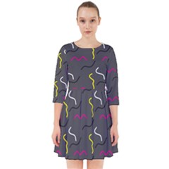 Gray Pattern Smock Dress by Saptagram