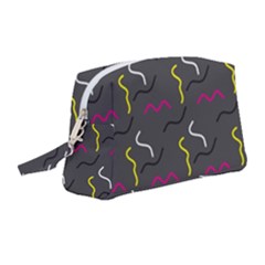 Gray Pattern Wristlet Pouch Bag (medium) by Saptagram