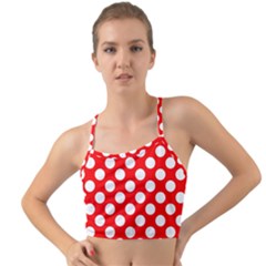 Large White Polka Dots Pattern, Retro Style, Pinup Pattern Mini Tank Bikini Top by Casemiro