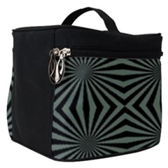 Geometric Pattern, Army Green And Black Lines, Regular Theme Make Up Travel Bag (small) by Casemiro