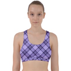 Pastel Purple And Steel Black Lines Pattern, Retro Tartan, Classic Plaid Back Weave Sports Bra by Casemiro