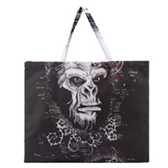 Monster Monkey From The Woods Zipper Large Tote Bag by DinzDas