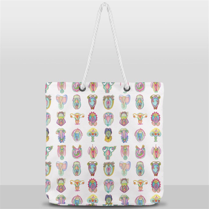 Female Reproductive System  Full Print Rope Handle Tote (Large)