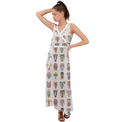 Female Reproductive System  V-neck Chiffon Maxi Dress by ArtByAng