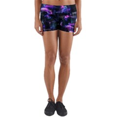 Abstract Atom Background Yoga Shorts by Mariart