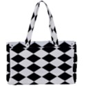 Black And White Rhombus Canvas Work Bag View1