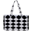 Black And White Rhombus Canvas Work Bag View2