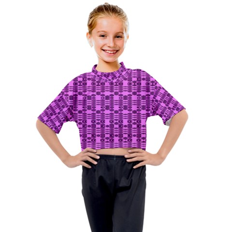 Digital Violet Kids Mock Neck Tee by Sparkle