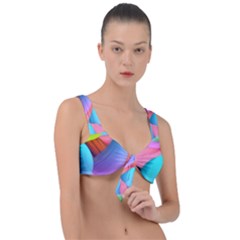 3d Color Swings Front Tie Bikini Top by Sparkle