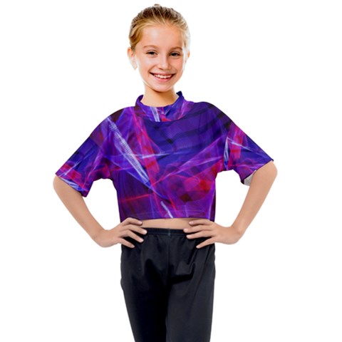 Fractal Flash Kids Mock Neck Tee by Sparkle