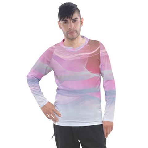 Pink Fractal Men s Pique Long Sleeve Tee by Sparkle