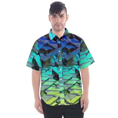 Digital Abstract Men s Short Sleeve Shirt by Sparkle