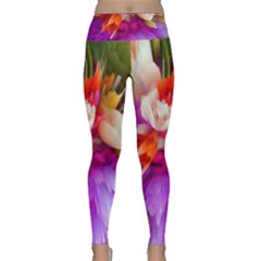 Poppy Flower Lightweight Velour Classic Yoga Leggings by Sparkle