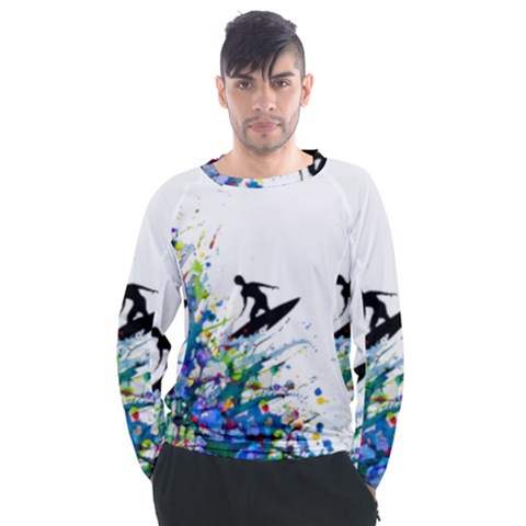 Nature Surfing Men s Long Sleeve Raglan Tee by Sparkle