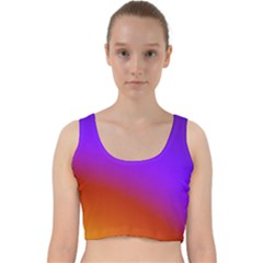 Violet Orange Velvet Racer Back Crop Top by Sparkle