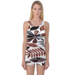 Shiny Leafs One Piece Boyleg Swimsuit by Sparkle