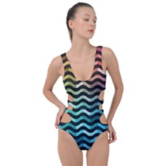 Digital Waves Side Cut Out Swimsuit by Sparkle