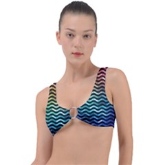 Digital Waves Ring Detail Bikini Top by Sparkle