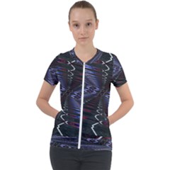 Digital Room Short Sleeve Zip Up Jacket by Sparkle