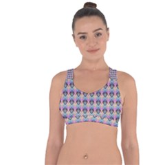 Pink And Blue Cross String Back Sports Bra by Sparkle