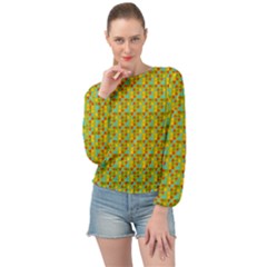 Lemon And Yellow Banded Bottom Chiffon Top by Sparkle