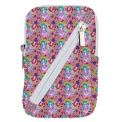 Blue Haired Girl Pattern Pink Belt Pouch Bag (large) by snowwhitegirl