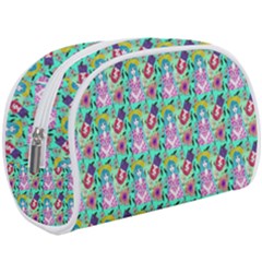 Blue Haired Girl Pattern Green Makeup Case (large) by snowwhitegirl