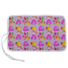 Girl With Hood Cape Heart Lemon Pattern Lilac Pen Storage Case (m) by snowwhitegirl