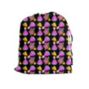 Girl With Hood Cape Heart Lemon Pattern Black Drawstring Pouch (XL) View1