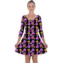 Girl With Hood Cape Heart Lemon Pattern Black Quarter Sleeve Skater Dress View1