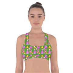 Girl With Hood Cape Heart Lemon Pattern Green Cross Back Sports Bra by snowwhitegirl