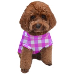 Gingham Duo Fuschia On Pink Dog T-shirt by retrotoomoderndesigns