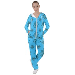 Blue Repeat Pattern Women s Tracksuit by emmamatrixworm