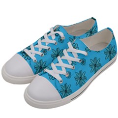 Blue Repeat Pattern Women s Low Top Canvas Sneakers by emmamatrixworm