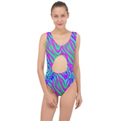 Wild And Crazy Zebra Center Cut Out Swimsuit by Angelandspot