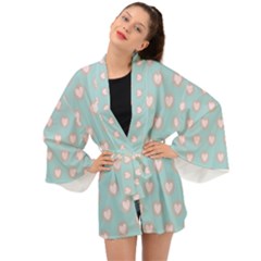 Stir Crazy For You - Blue  Long Sleeve Kimono by MooMoosMumma