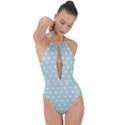 Stir Crazy For You - Blue  Plunge Cut Halter Swimsuit View1