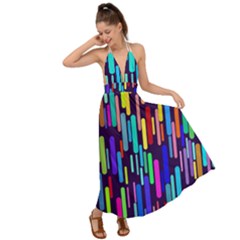 Abstract Line Backless Maxi Beach Dress by HermanTelo