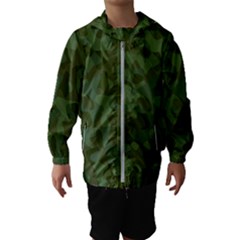 Green Army Camouflage Pattern Kids  Hooded Windbreaker by SpinnyChairDesigns